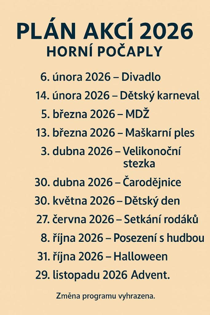 Plán kulturních akcí